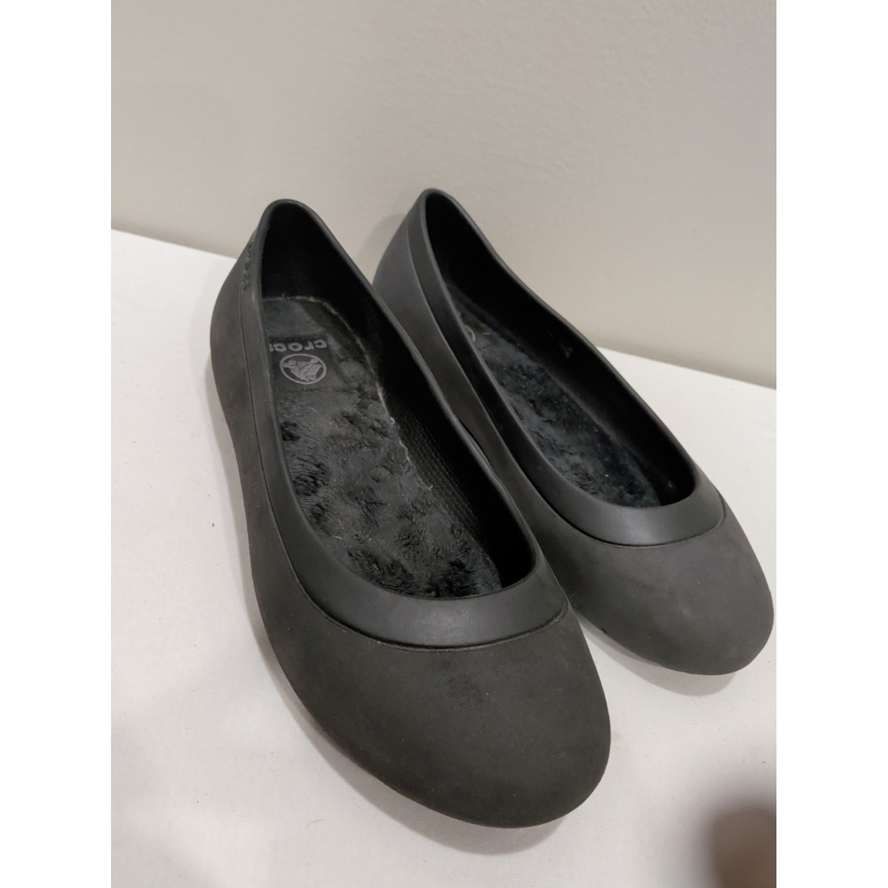 Crocs Alice Work Black Slip On Ballet Flats Womens Size 6 Round Toe Shoes